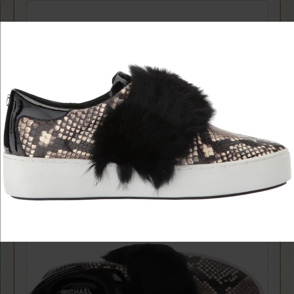 MICHAEL Kors MAVEN SNEAKERS EMBOSSED LEATHER FUR - Picture 4 of 6